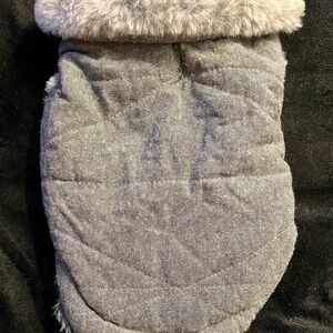 Via Spiga Gray Quilted Dog Coat
